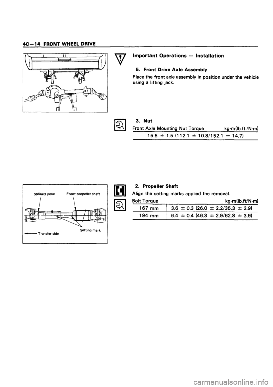 ISUZU TF SERIES 1993  Workshop Manual 