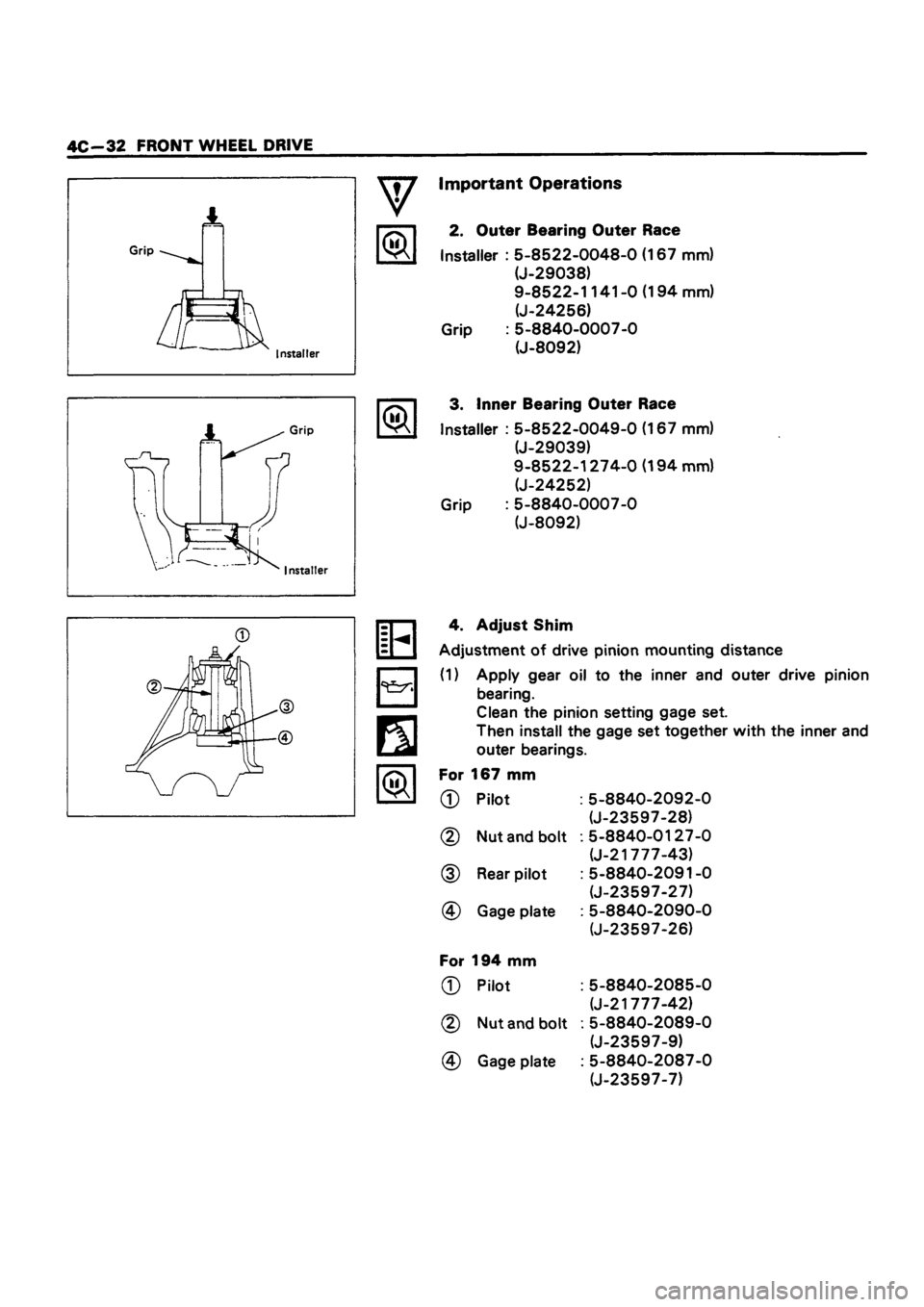 ISUZU TF SERIES 1993 Workshop Manual ISUZU TF SERIES 1993 Workshop Manual