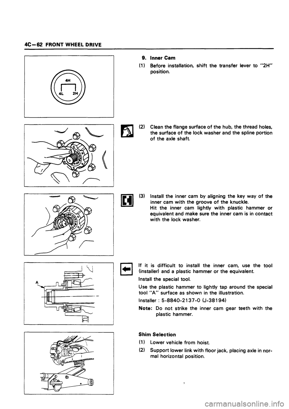 ISUZU TF SERIES 1993  Workshop Manual 