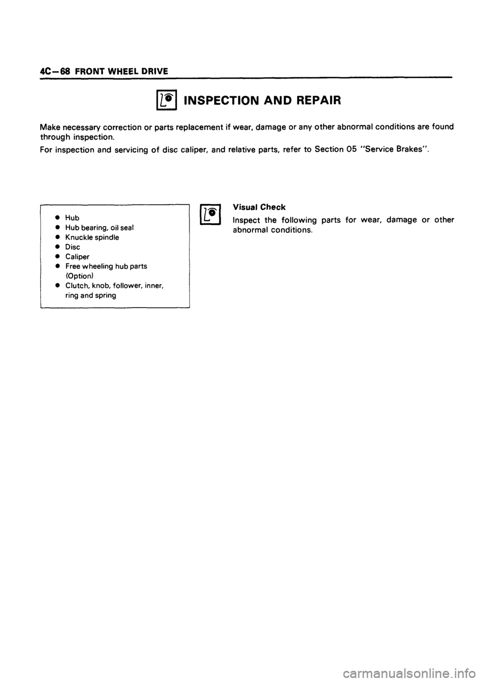 ISUZU TF SERIES 1993  Workshop Manual 