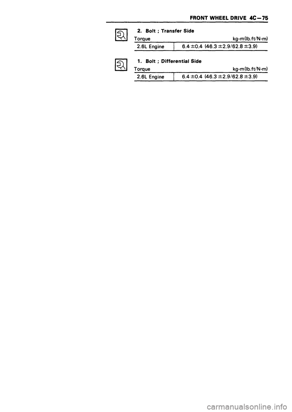 ISUZU TF SERIES 1993  Workshop Manual 