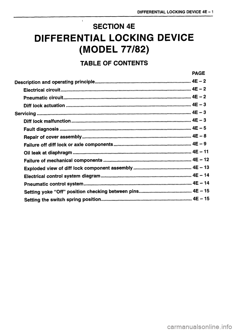 ISUZU TF SERIES 1993  Workshop Manual 