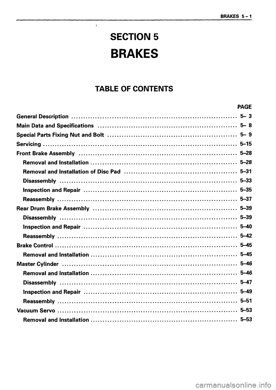 ISUZU TF SERIES 1993  Workshop Manual 