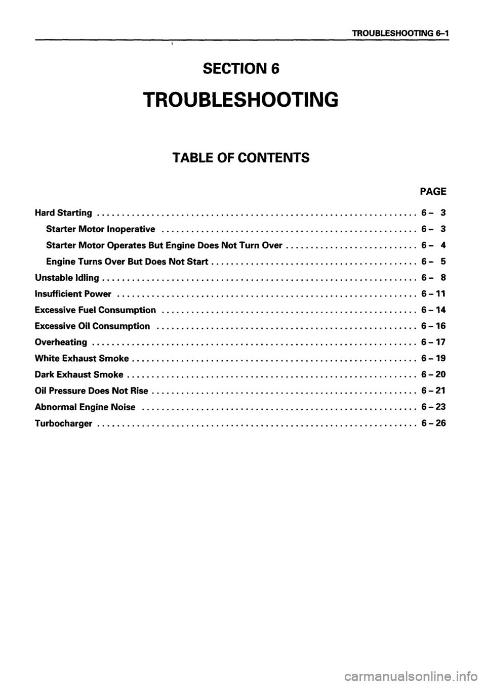 ISUZU TF SERIES 1993  Workshop Manual 