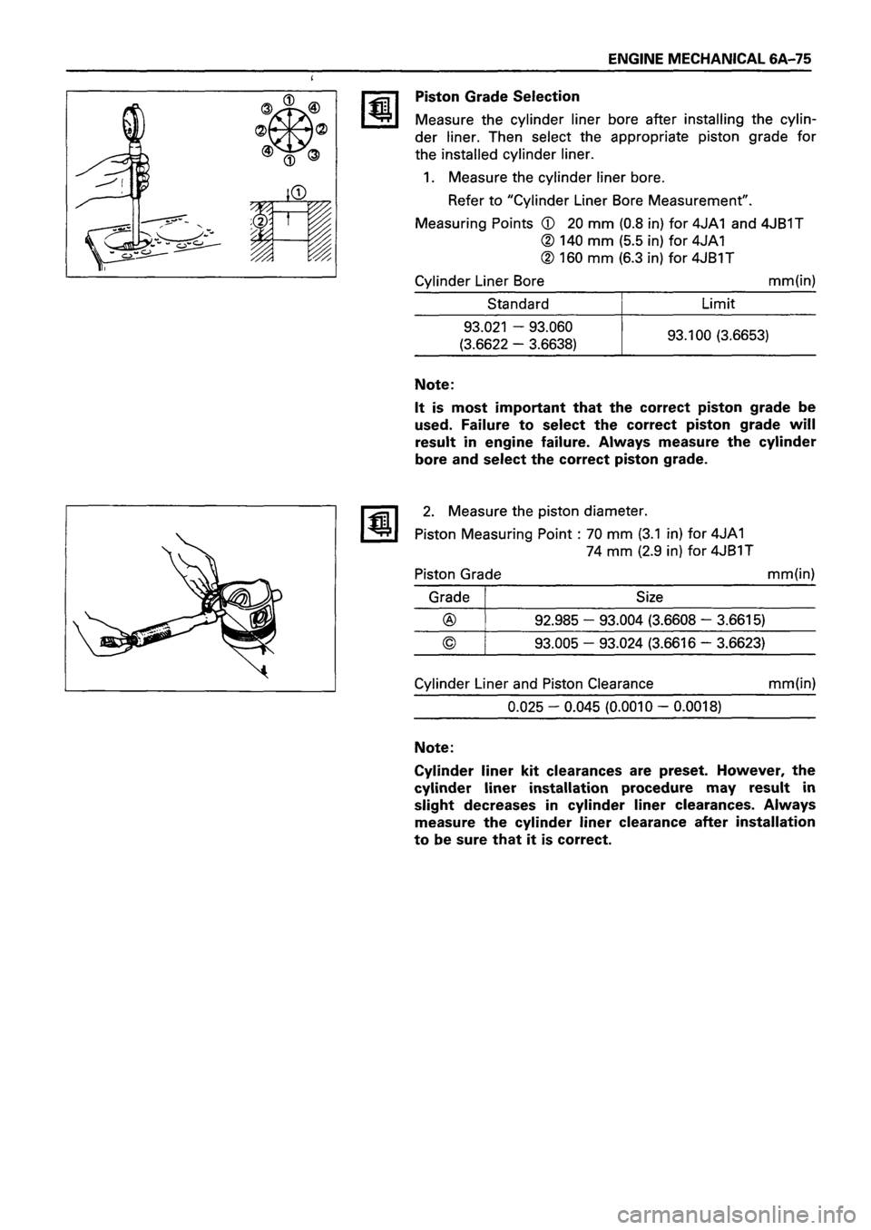 ISUZU TF SERIES 1993  Workshop Manual 