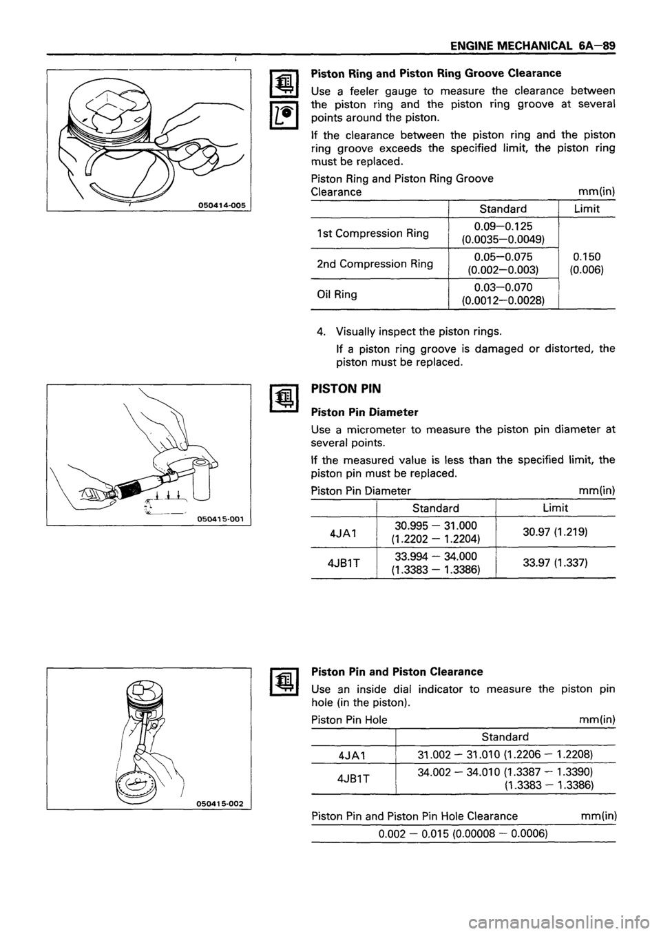 ISUZU TF SERIES 1993 Workshop Manual ISUZU TF SERIES 1993 Workshop Manual