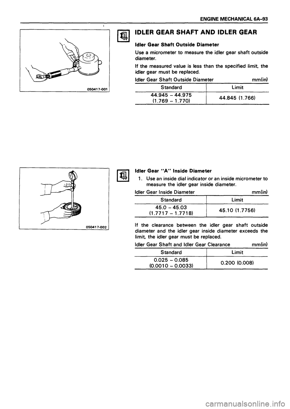 ISUZU TF SERIES 1993 Workshop Manual ISUZU TF SERIES 1993 Workshop Manual