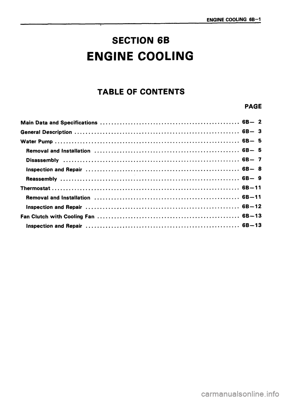 ISUZU TF SERIES 1993  Workshop Manual 