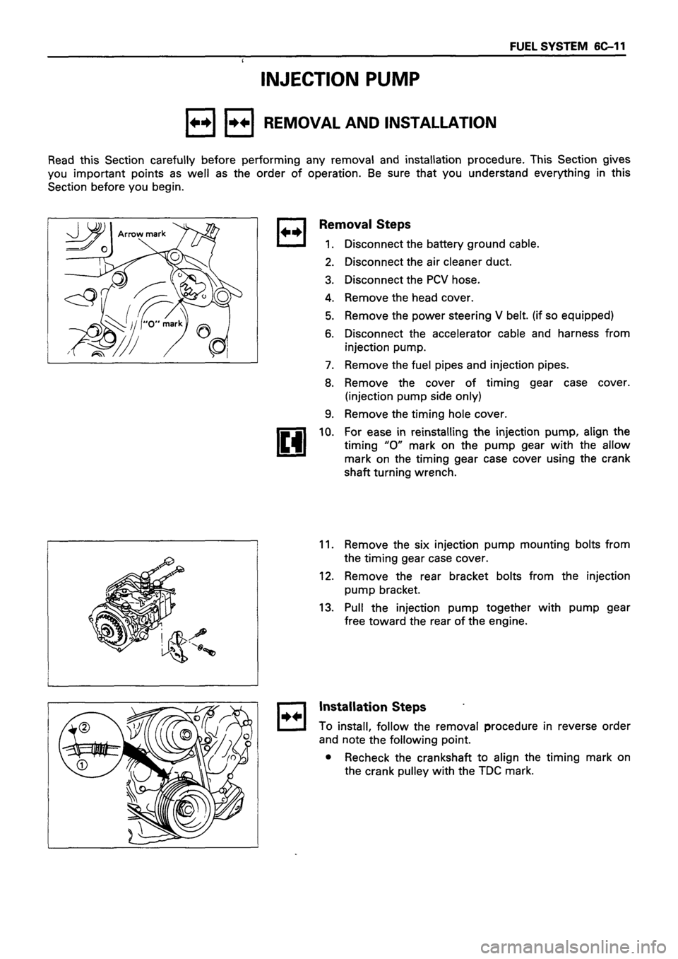 ISUZU TF SERIES 1993  Workshop Manual 