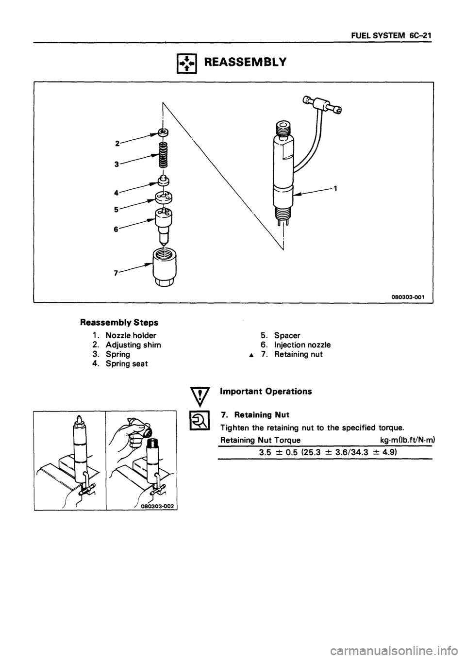 ISUZU TF SERIES 1993 Workshop Manual ISUZU TF SERIES 1993 Workshop Manual