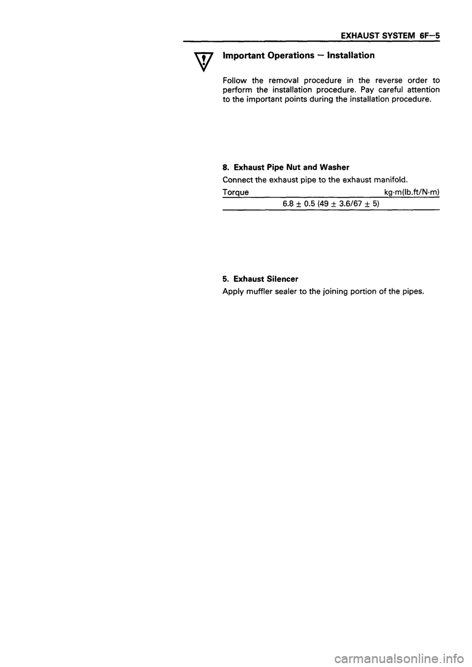 ISUZU TF SERIES 1993  Workshop Manual 