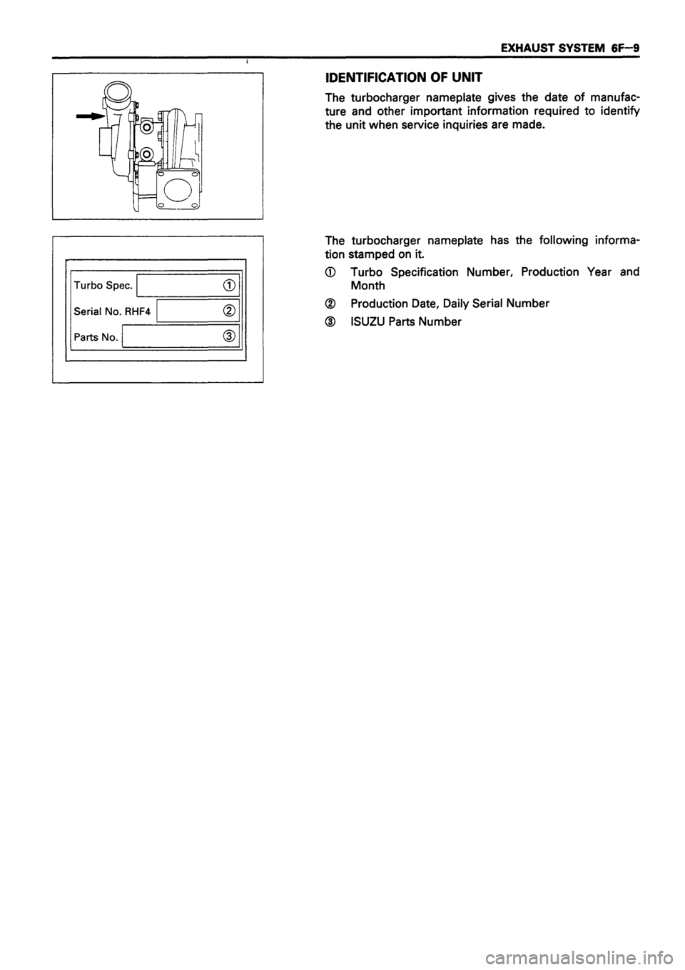 ISUZU TF SERIES 1993  Workshop Manual 