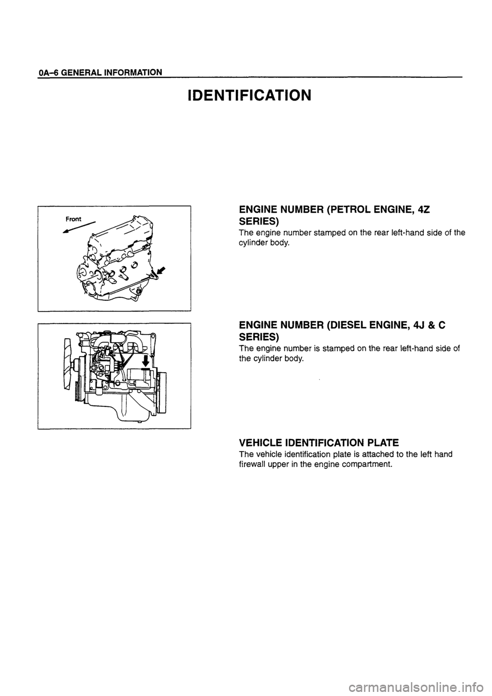 ISUZU TF SERIES 1993  Workshop Manual 