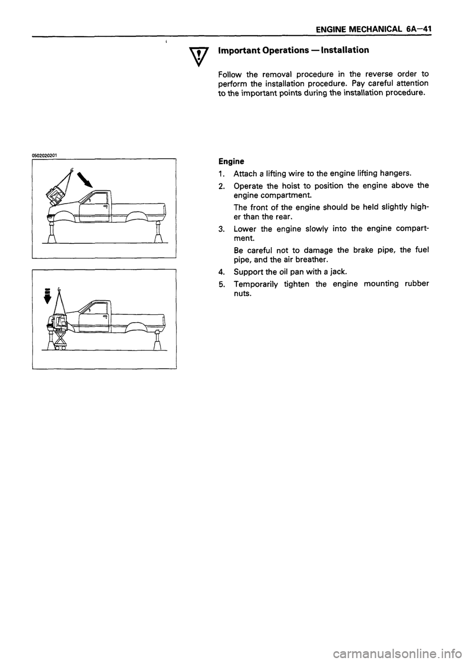 ISUZU TF SERIES 1993  Workshop Manual 