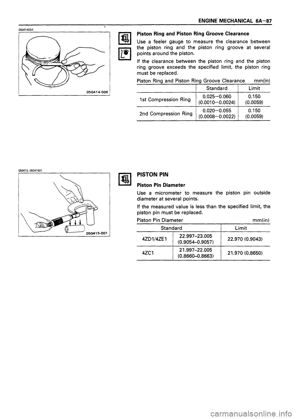 ISUZU TF SERIES 1993  Workshop Manual 