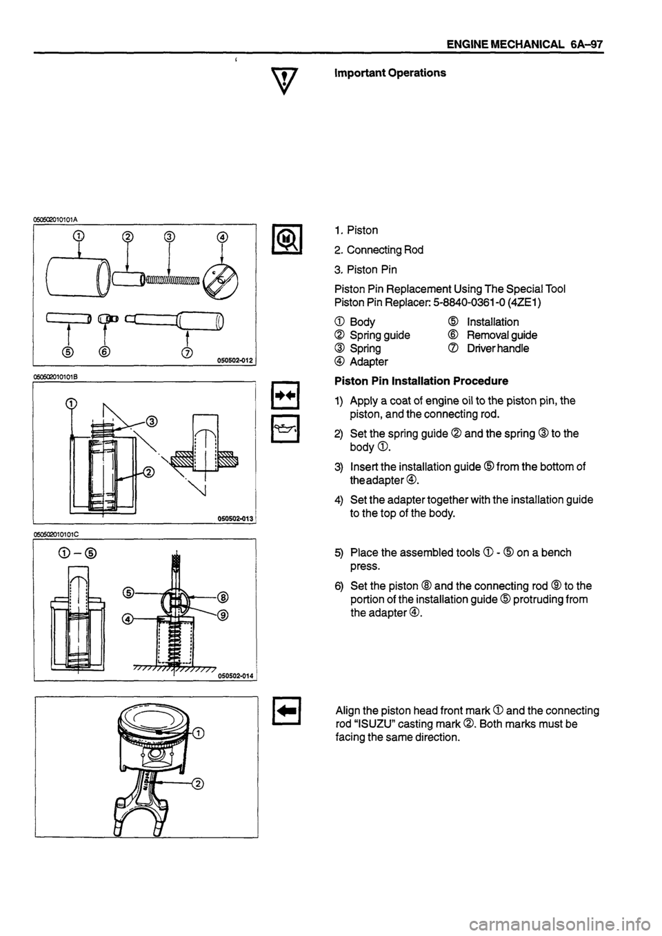 ISUZU TF SERIES 1993  Workshop Manual 