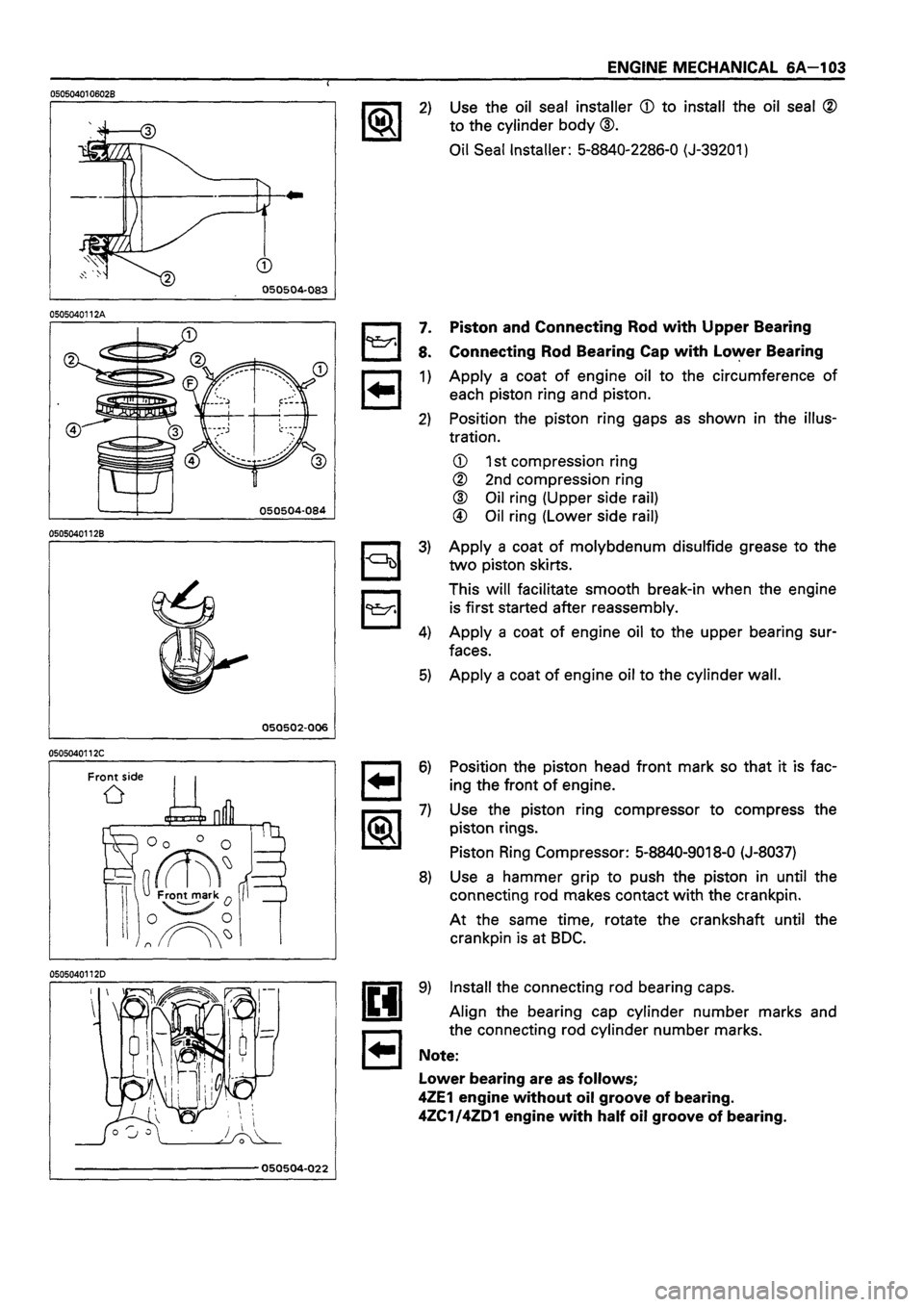 ISUZU TF SERIES 1993  Workshop Manual 
