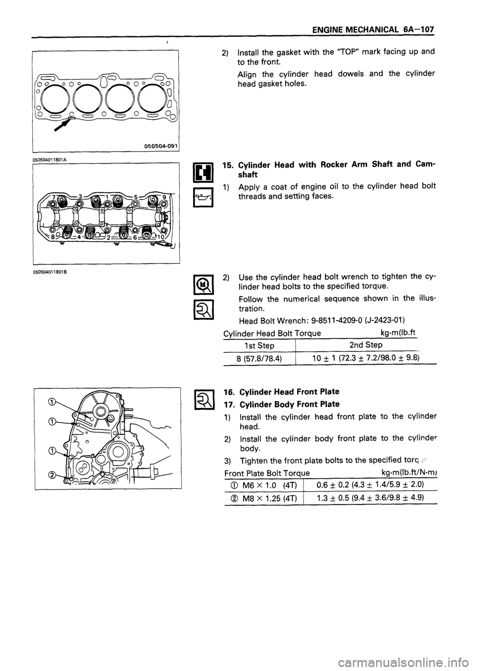 ISUZU TF SERIES 1993  Workshop Manual 