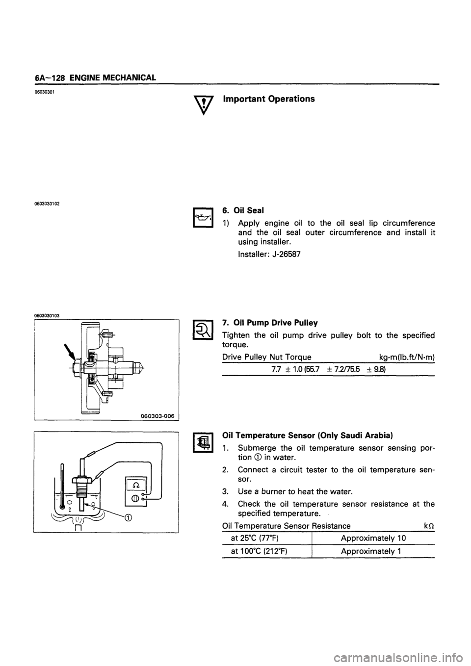 ISUZU TF SERIES 1993  Workshop Manual 
