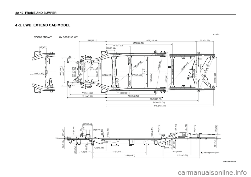 ISUZU TF SERIES 2004  Workshop Manual 2A-10  FRAME AND BUMPER  
4
 2, LWB, EXTEND CAB MODEL 
 
 RTW32AXF000201 
  
