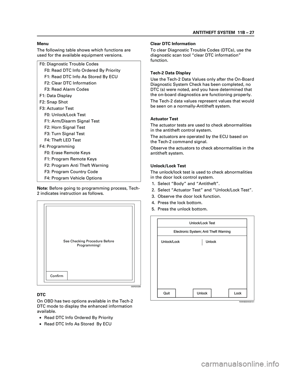 ISUZU TF SERIES 2004  Workshop Manual ANTITHEFT SYSTEM  11B 