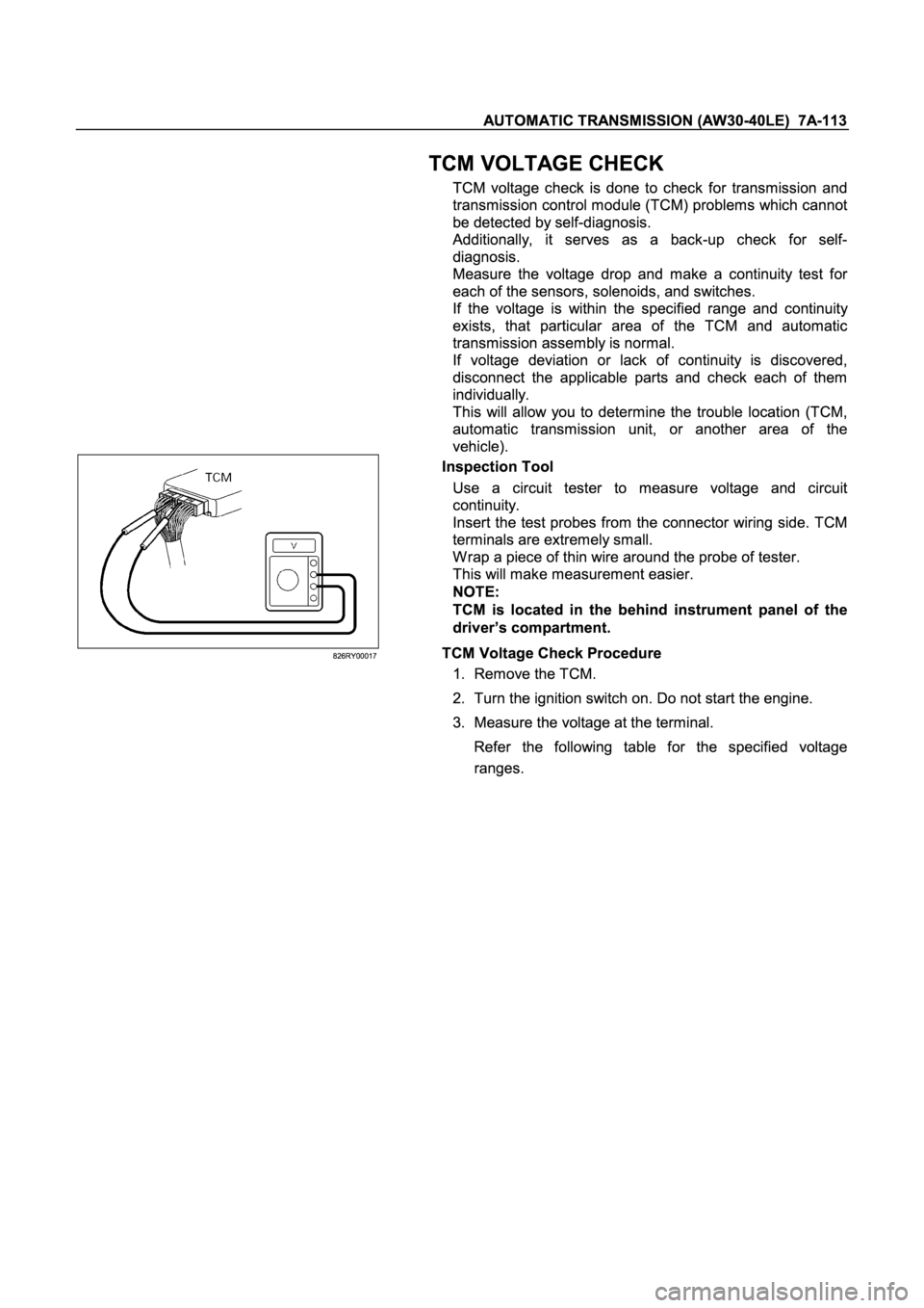 ISUZU TFR SERIES 1997  Workshop Manual �
� 