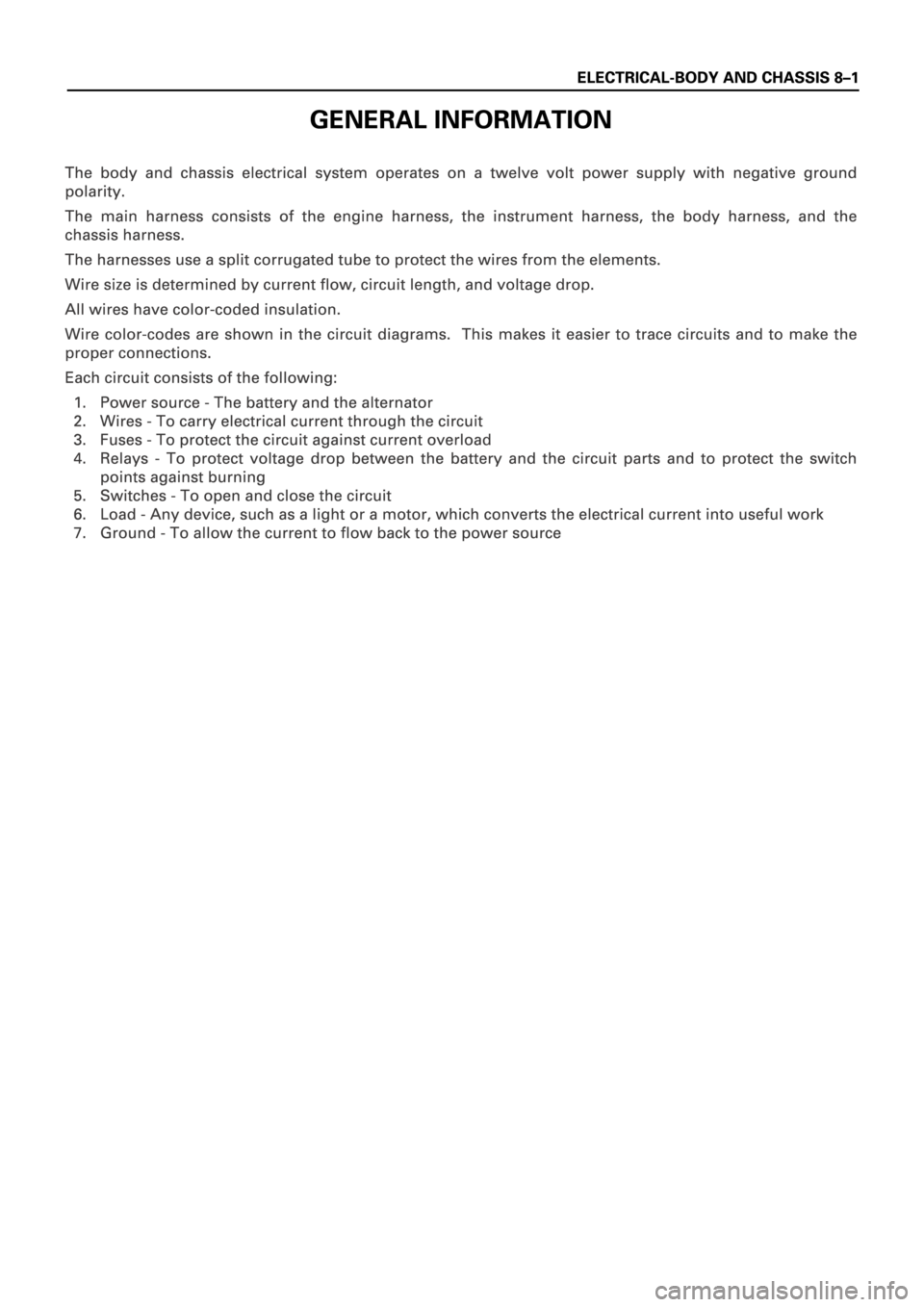 ISUZU TFS SERIES 1997  Workshop Manual 