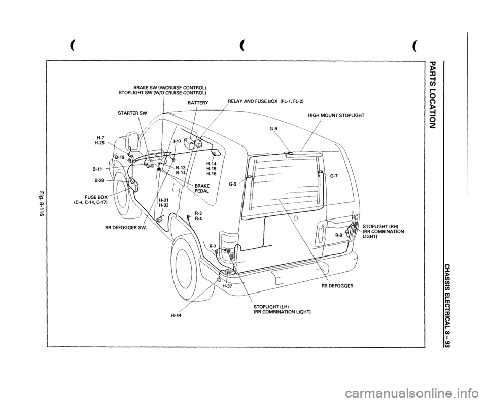 ISUZU TROOPER 1995 Owners Manual "T1 tO. 00 I _. ... 0>
(
H-7 H-25
,,
B-11
BRAKE
SW
(W/CRUISE
CONTROL)
STOPLIGHT
SW
(W/0
CRUISE
CONTROL) BATTERY
B-38
-
I ,....., , lUI,).,.
FUSE
sox~
!C-4,
C-14,
C-17l
/
H-44
( ISUZU TROOPER 1995 Owners Manual "T1 tO. 00 I _. ... 0>
(
H-7 H-25
,,
B-11
BRAKE
SW
(W/CRUISE
CONTROL)
STOPLIGHT
SW
(W/0
CRUISE
CONTROL) BATTERY
B-38
-
I ,....., , lUI,).,.
FUSE
sox~
!C-4,
C-14,
C-17l
/
H-44
(