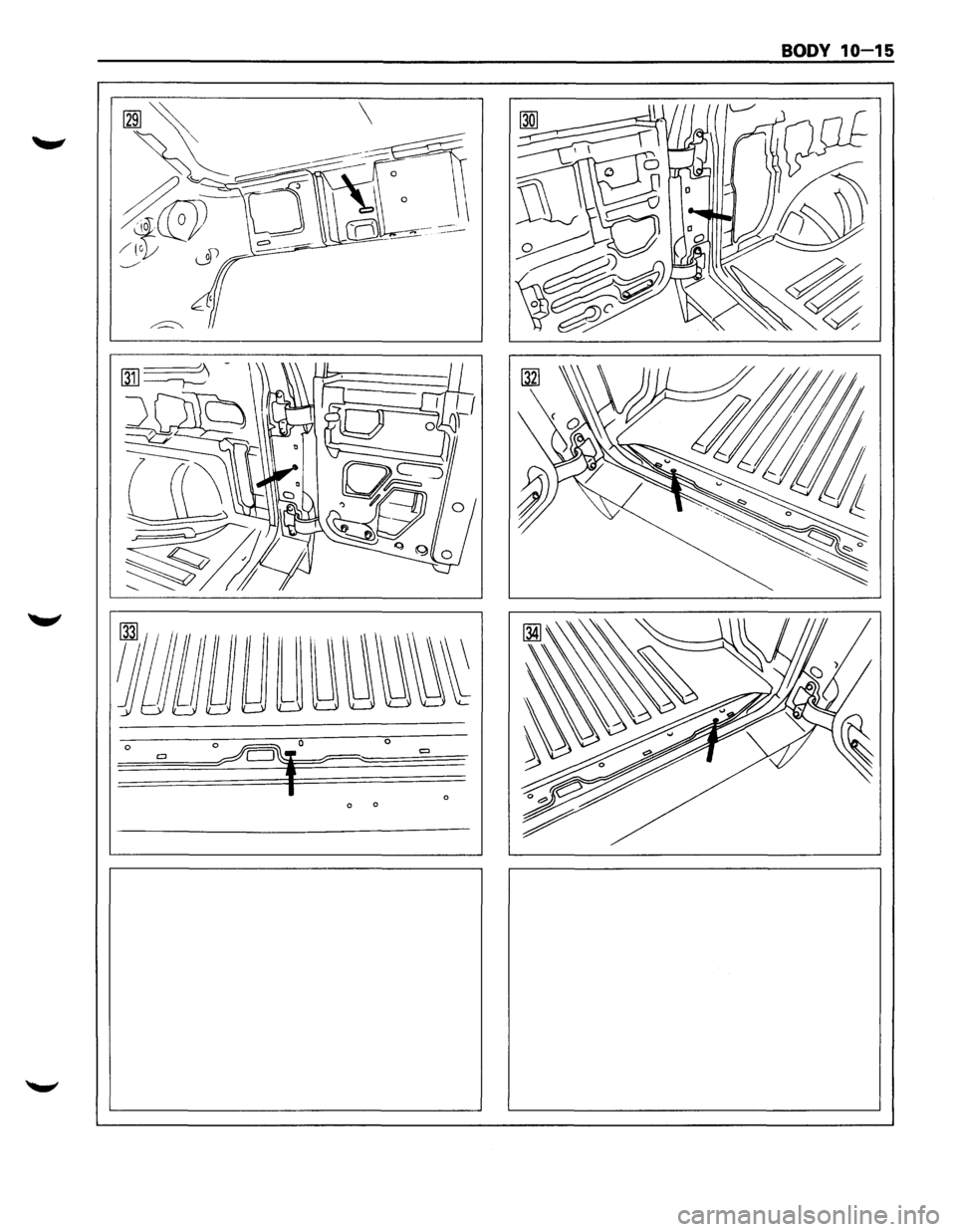 ISUZU TROOPER 1995 Workshop Manual BODY 10-15 ISUZU TROOPER 1995 Workshop Manual BODY 10-15