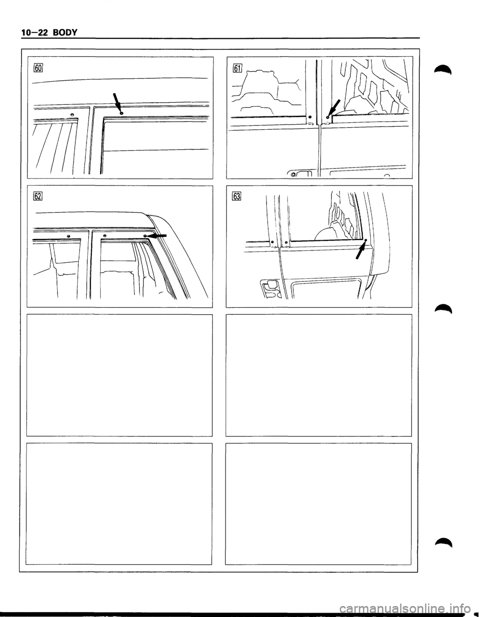 ISUZU TROOPER 1995 Workshop Manual 10-22 BODY ISUZU TROOPER 1995 Workshop Manual 10-22 BODY