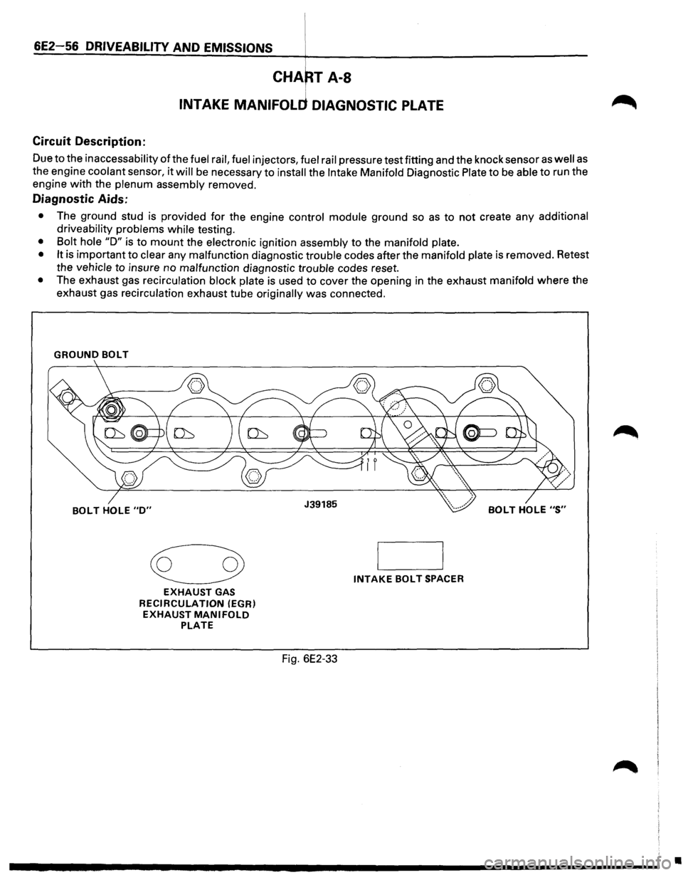 ISUZU TROOPER 1995 Workshop Manual Circuit Description:
Due to the inaccessability of the fuel rail, fuel injectors, fuel rail pressure test fitting and the knock sensor as well as
the engine coolant sensor, it will be necessar ISUZU TROOPER 1995 Workshop Manual Circuit Description:
Due to the inaccessability of the fuel rail, fuel injectors, fuel rail pressure test fitting and the knock sensor as well as
the engine coolant sensor, it will be necessar