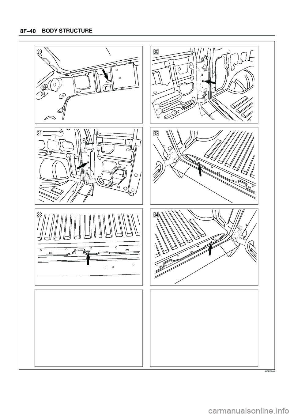 ISUZU TROOPER 1998 Service Repair Manual 8F±40BODY STRUCTURE
A10RW008 ISUZU TROOPER 1998 Service Repair Manual 8F±40BODY STRUCTURE
A10RW008