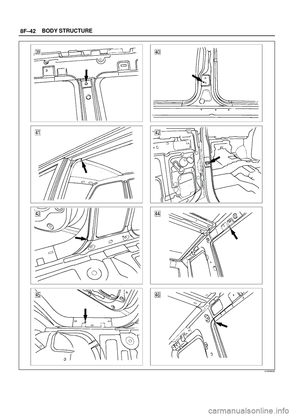 ISUZU TROOPER 1998 Service Repair Manual 8F±42BODY STRUCTURE
A10RW009 ISUZU TROOPER 1998 Service Repair Manual 8F±42BODY STRUCTURE
A10RW009
