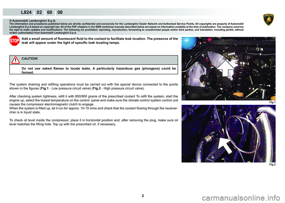 LAMBORGHINI MURCIÉLAGO 2009  Service Repair Manual 2
L824    02    60    08
�)�L�J�� �)�L�J��
® Automobili Lamborghini S.p.A.�7�K�H��L�Q�I�R�U�P�D�W�L�R�Q��D�Q�G��S�U�R�F�H�G�X�U�H�V��S�X�E�O�L�V�K�H�G��E�H�O�R�Z��D�U�H��V�W�U�L�F�W�O�\��