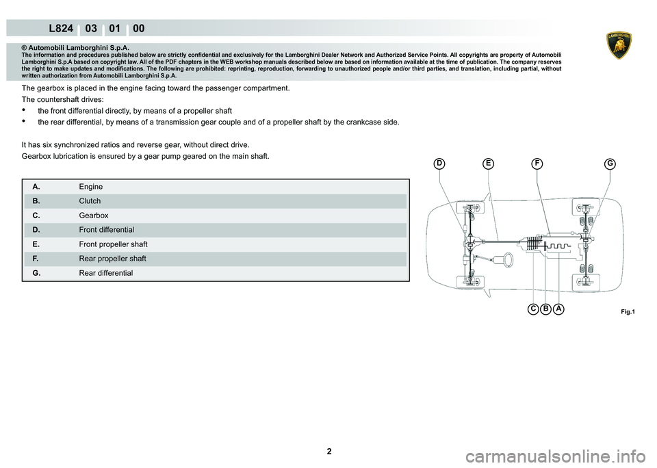 LAMBORGHINI MURCIÉLAGO 2009  Service Repair Manual 2
L824    03    01    00
A�)�L�J���%C
��(�)�*
® Automobili Lamborghini S.p.A.�7�K�H��L�Q�I�R�U�P�D�W�L�R�Q��D�Q�G��S�U�R�F�H�G�X�U�H�V��S�X�E�O�L�V�K�H�G��E�H�O�R�Z��D�U�H��V�W�U�L�F�W�O�\�