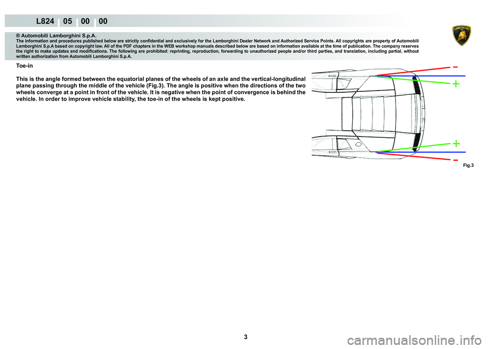 LAMBORGHINI MURCIÉLAGO 2009  Service Repair Manual  3 
L824    05    00    00
�)�L�J��
® Automobili Lamborghini S.p.A.�7�K�H��L�Q�I�R�U�P�D�W�L�R�Q��D�Q�G��S�U�R�F�H�G�X�U�H�V��S�X�E�O�L�V�K�H�G��E�H�O�R�Z��D�U�H��V�W�U�L�F�W�O�\��F�R�Q�¿�