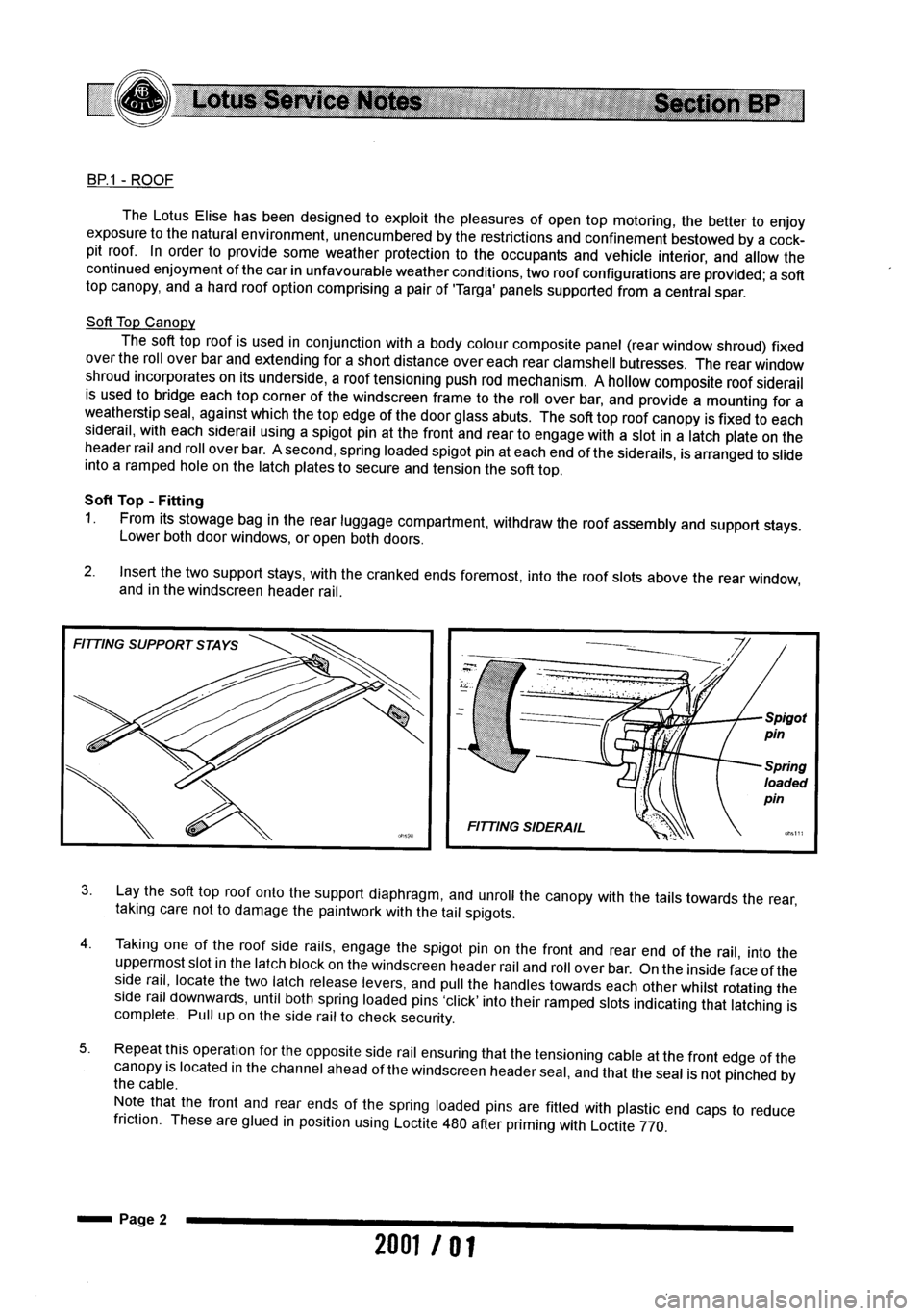 LOTUS ELISE 2001  Service Repair Manual 