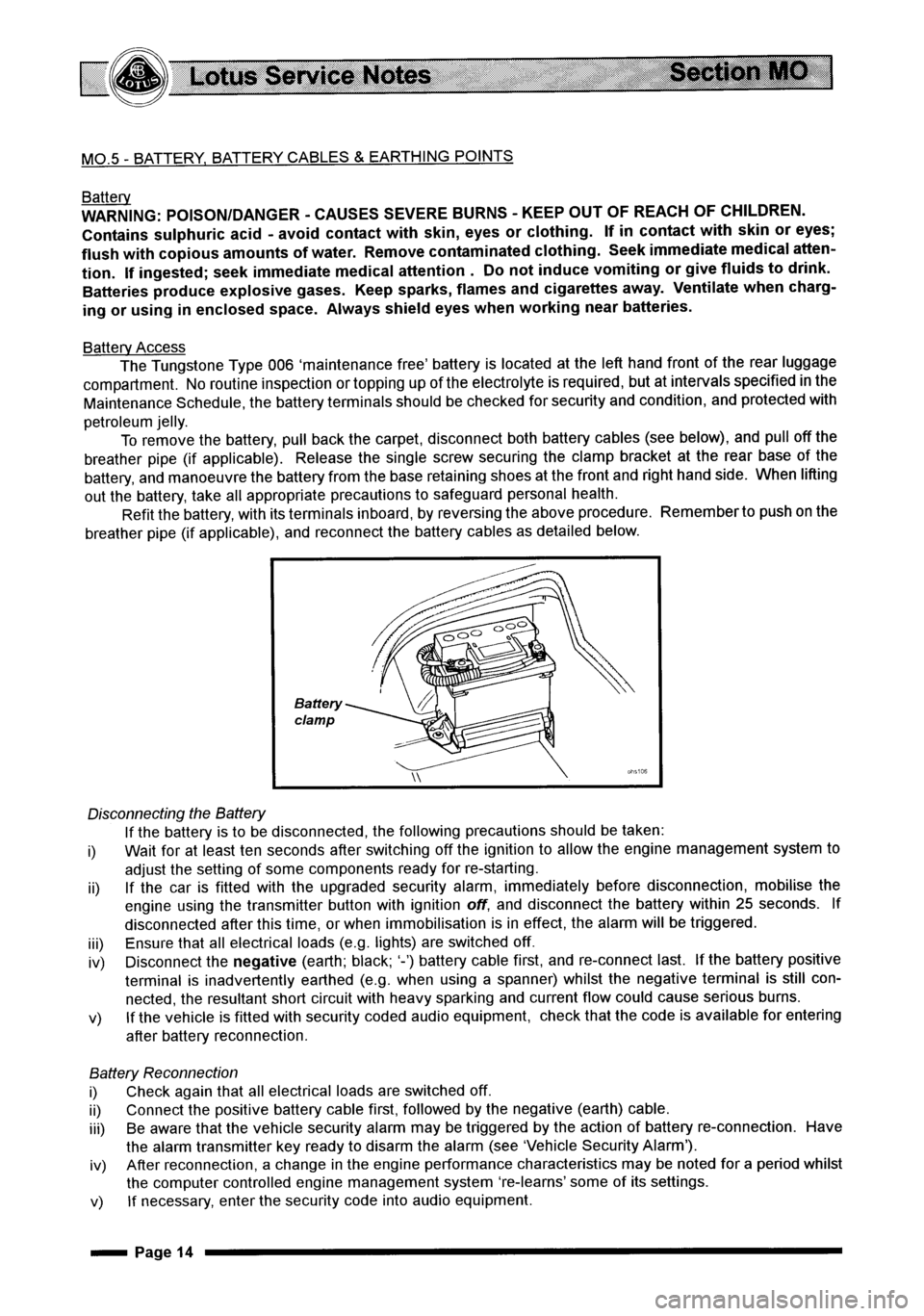 LOTUS ELISE 2001 Service Repair Manual LOTUS ELISE 2001 Service Repair Manual