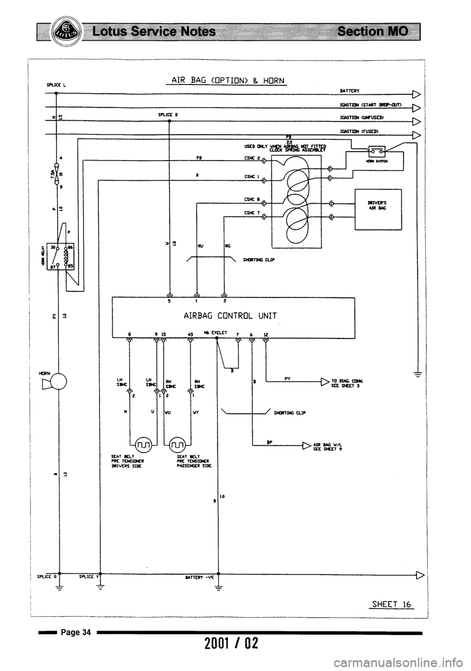 LOTUS ELISE 2001 Service Repair Manual LOTUS ELISE 2001 Service Repair Manual
