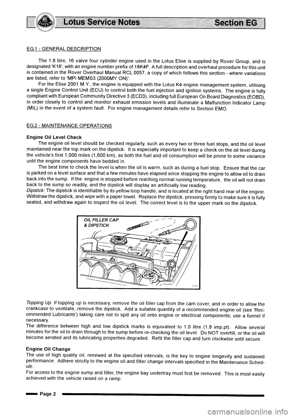 LOTUS ELISE 2001 Service Repair Manual LOTUS ELISE 2001 Service Repair Manual