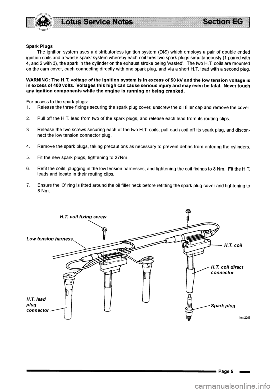 LOTUS ELISE 2001 Service Repair Manual LOTUS ELISE 2001 Service Repair Manual