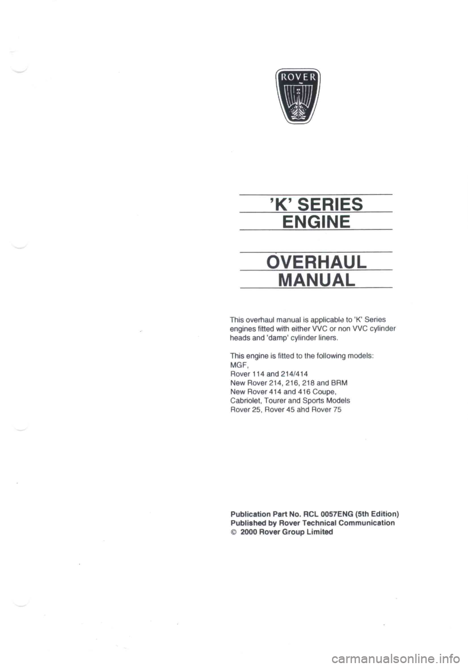 LOTUS ELISE 2001 Service Repair Manual LOTUS ELISE 2001 Service Repair Manual