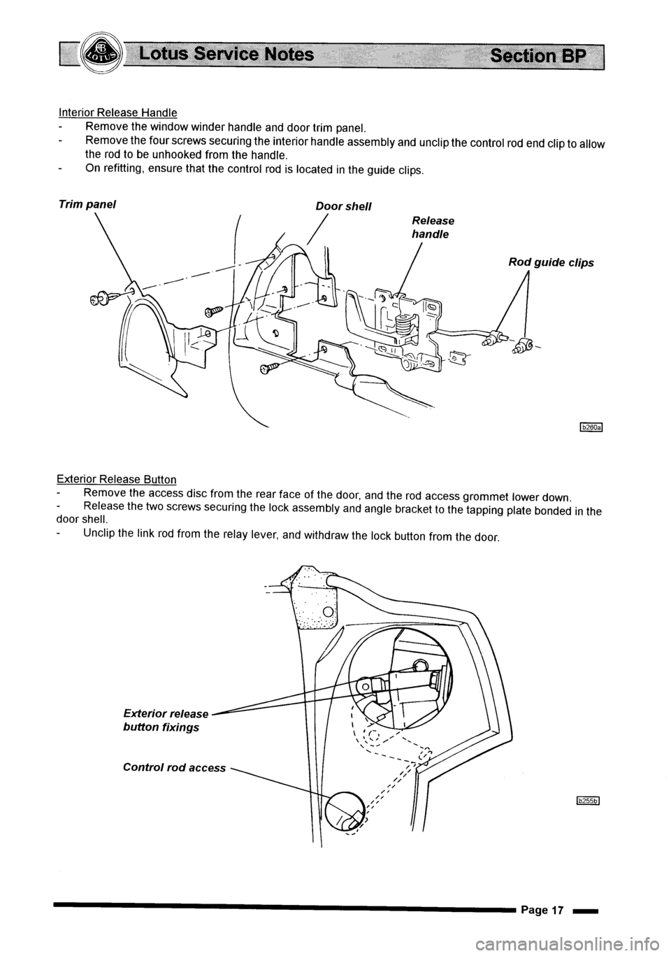 LOTUS ELISE 2001 Service User Guide LOTUS ELISE 2001 Service User Guide