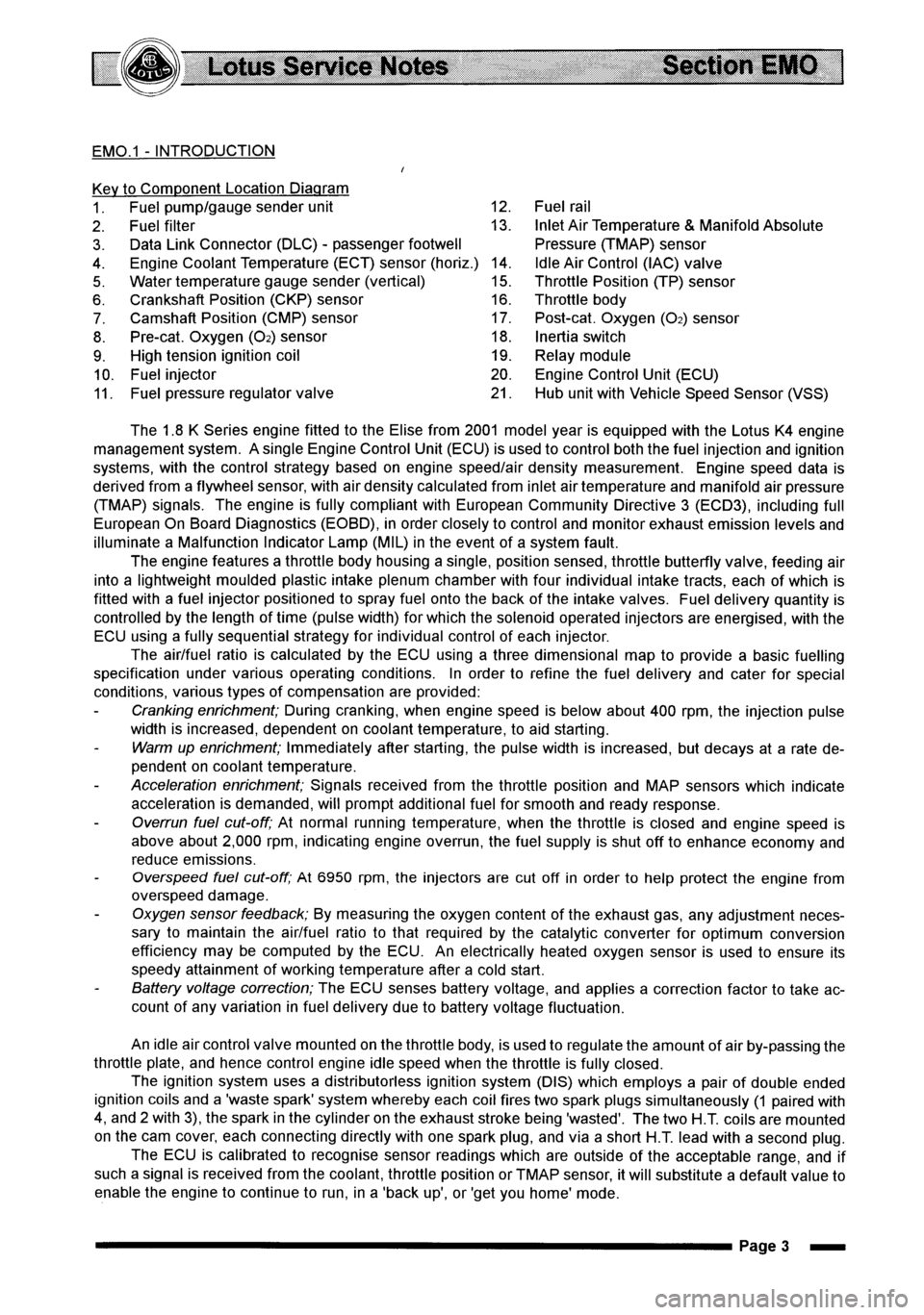 LOTUS ELISE 2001 Service Repair Manual LOTUS ELISE 2001 Service Repair Manual