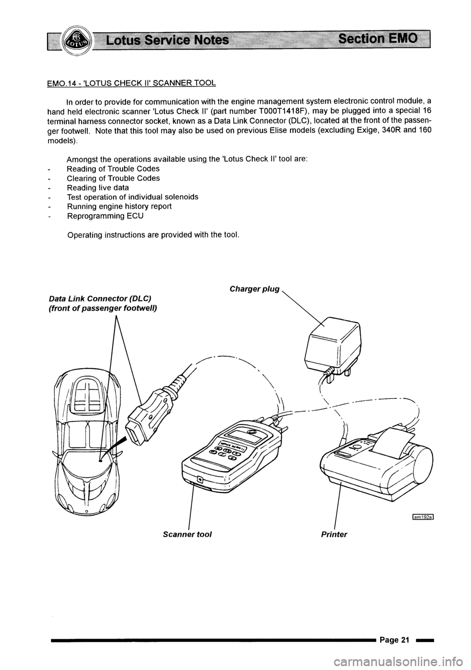 LOTUS ELISE 2001  Service Repair Manual 