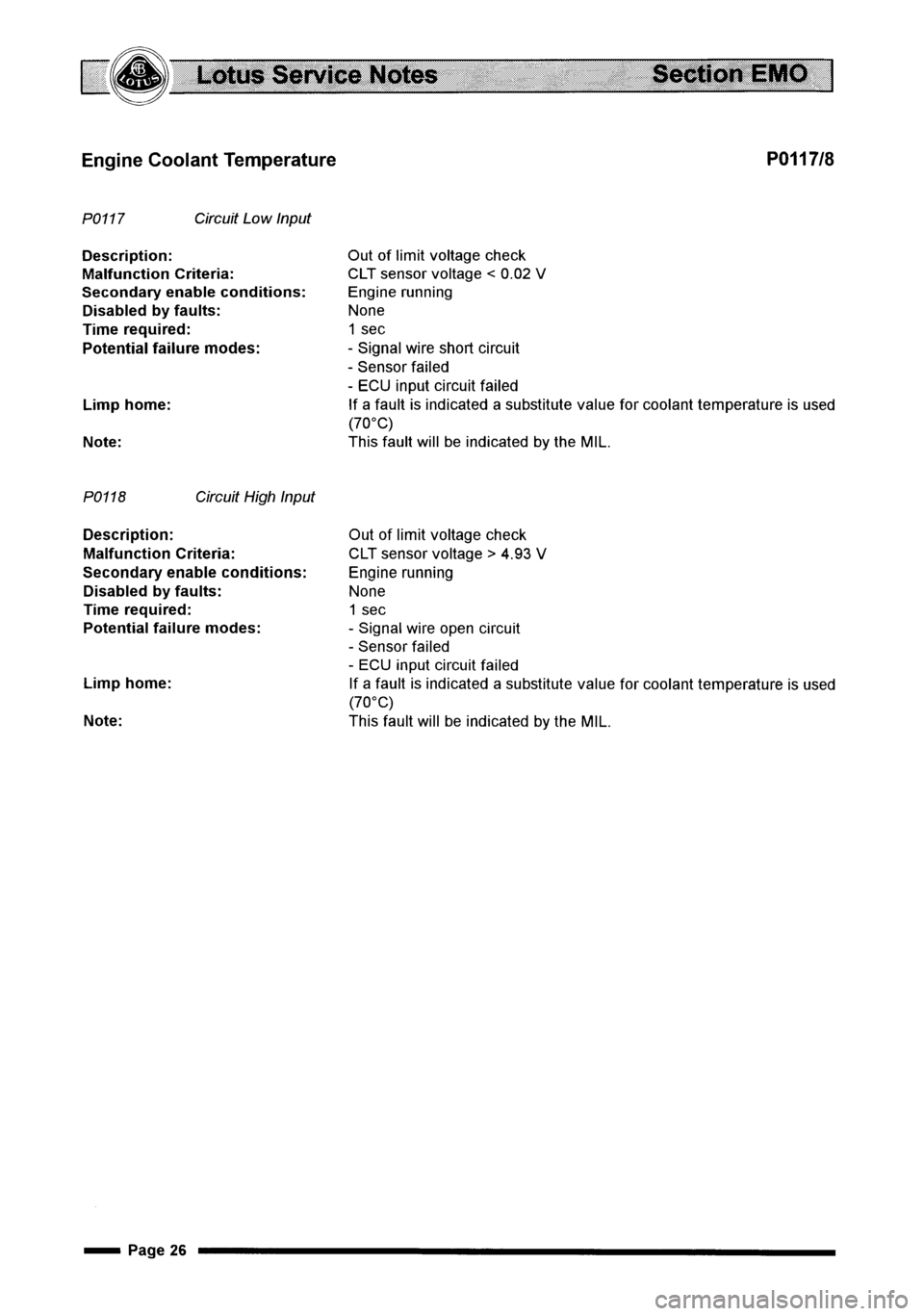 LOTUS ELISE 2001  Service Repair Manual 