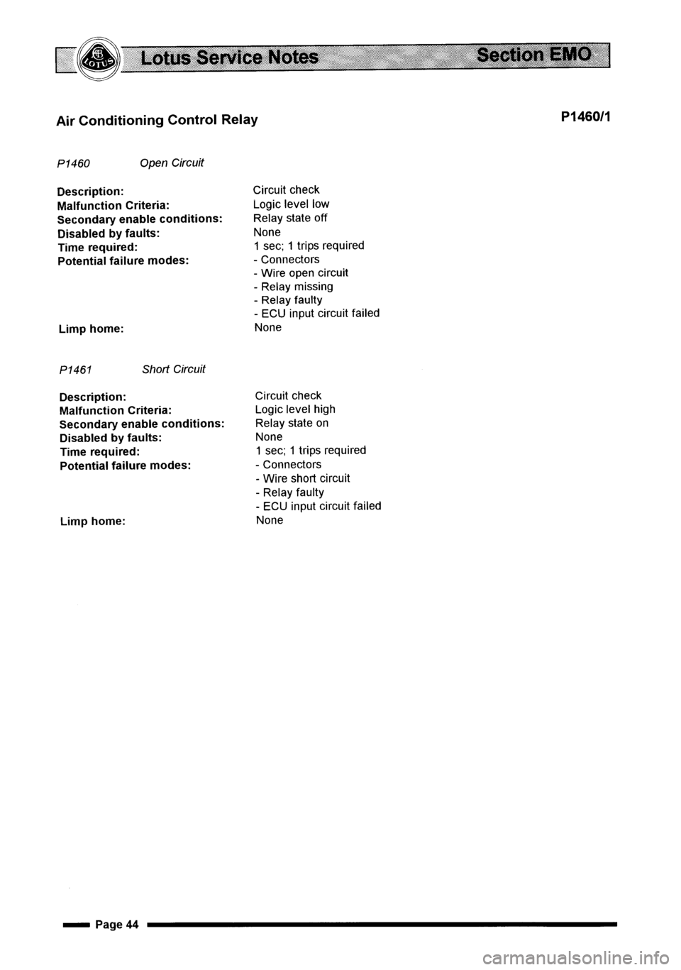 LOTUS ELISE 2001  Service Repair Manual 