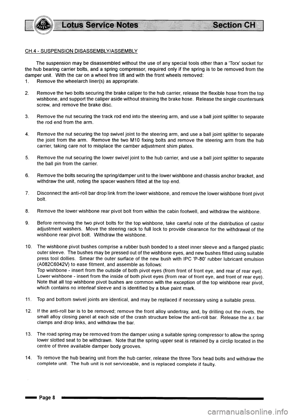 LOTUS ELISE 2001  Service Repair Manual 