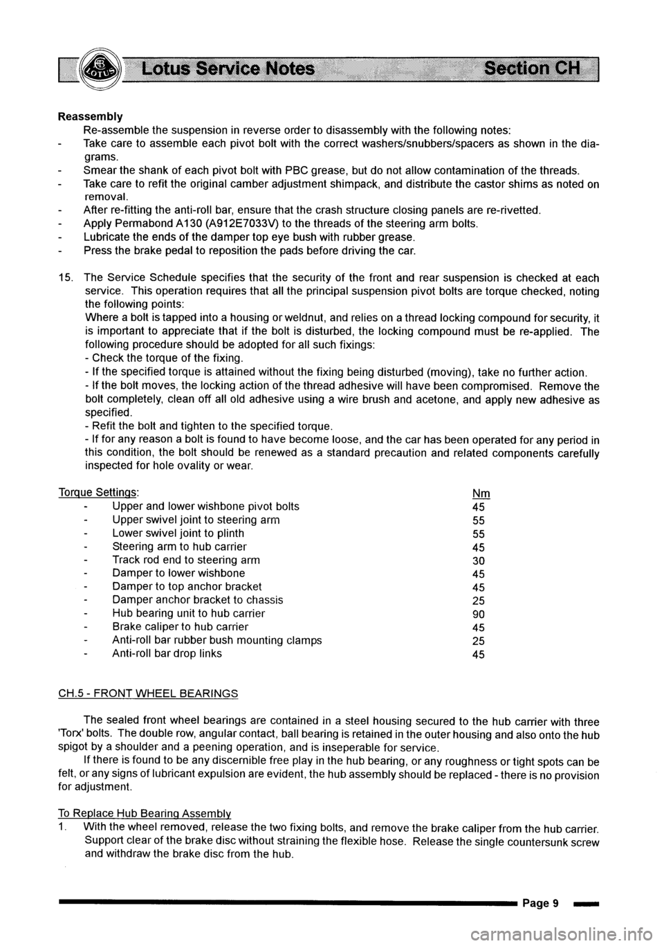 LOTUS ELISE 2001  Service Repair Manual 