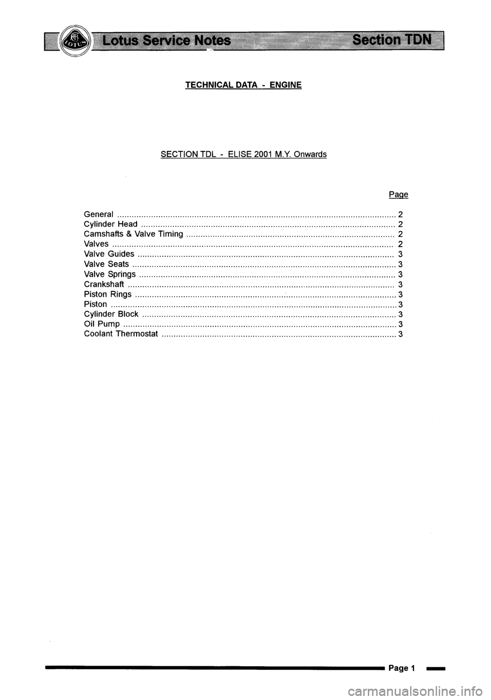 LOTUS ELISE 2001 Service Repair Manual LOTUS ELISE 2001 Service Repair Manual